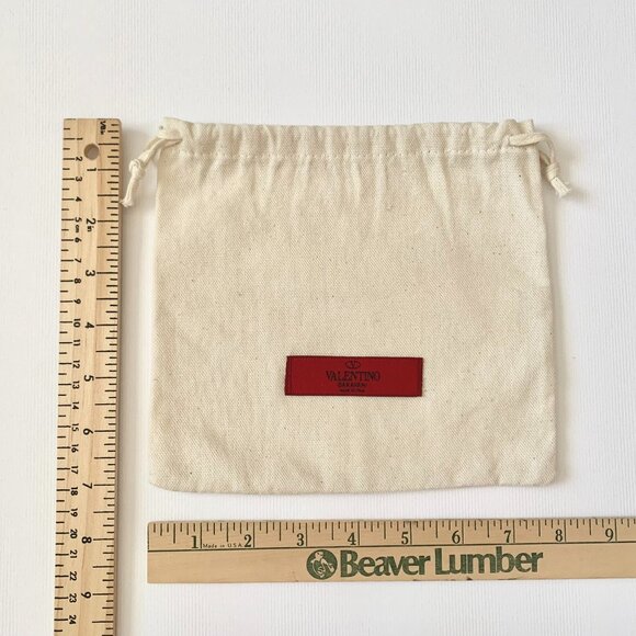 Valentino Garavani Dust Bag Beige Red Pouch Drawstring Storage Gift Chic Luxury - Picture 6 of 8